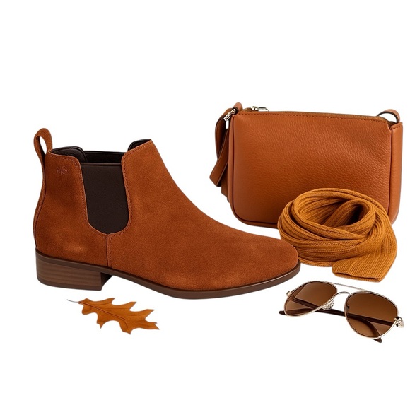 Salvia Cat Cognac Hydra Suede Waterproof Chelsea Boots Women’s Size 9.5 FLAWED - Picture 2 of 10